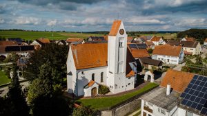 Luftbild Kirche Mörgen